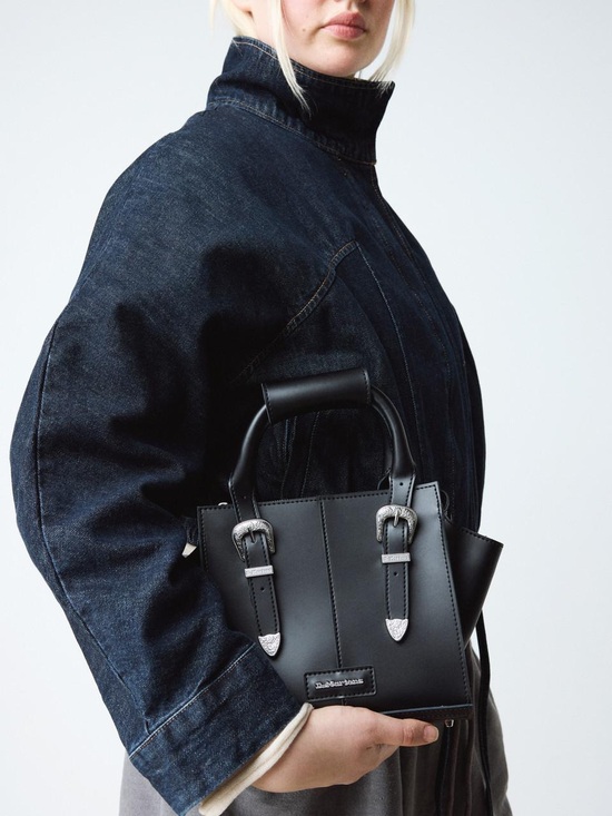 Dr. Martens Handbags - Dr. Martens Black Leather Buckle Mini Tote